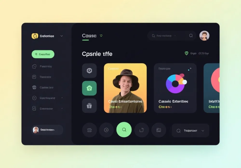 现代化娱乐体验与注册界面示意图